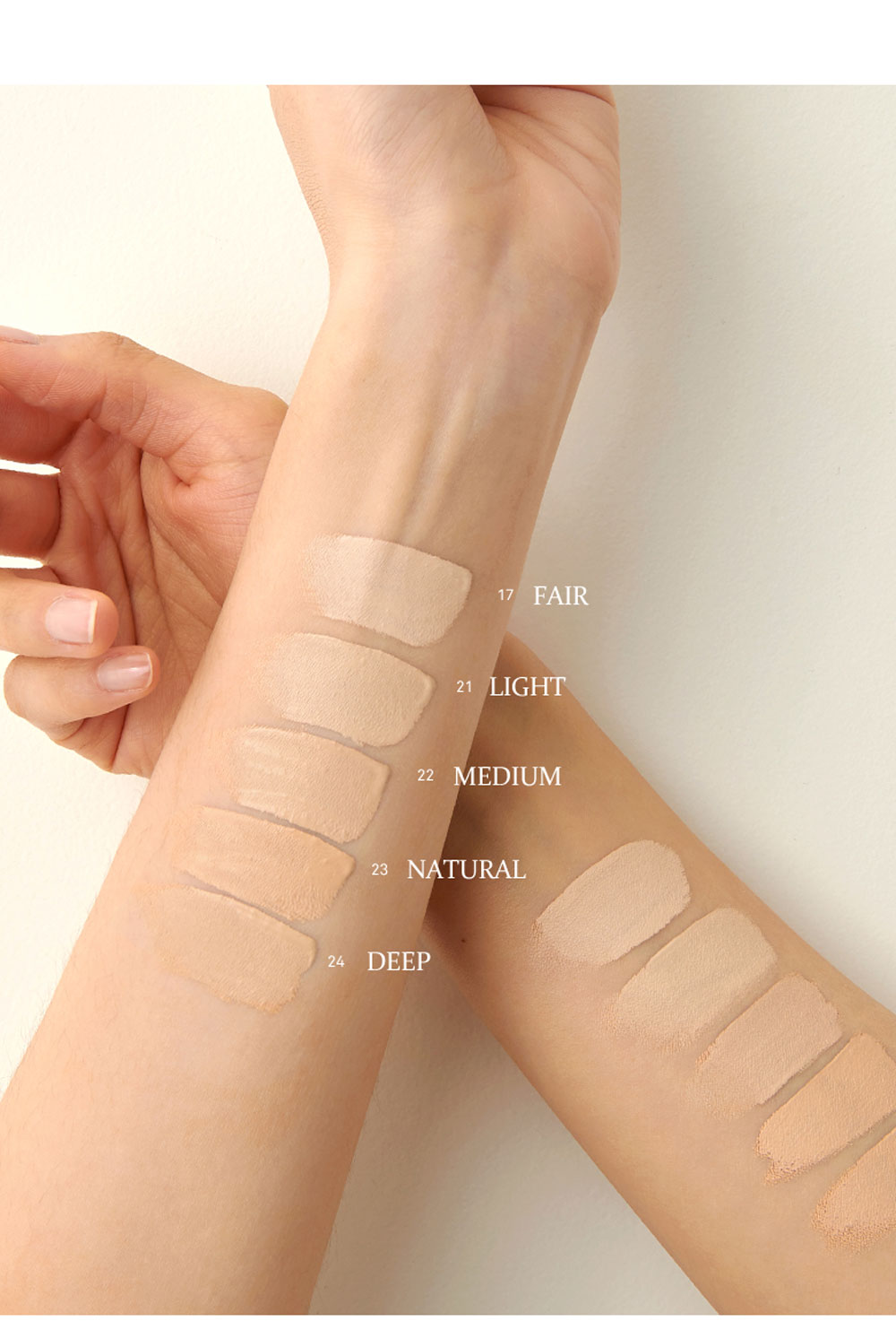17 FAIR 21 LIGHT 22 MEDIUM 23 NATURAL 24 DEEP